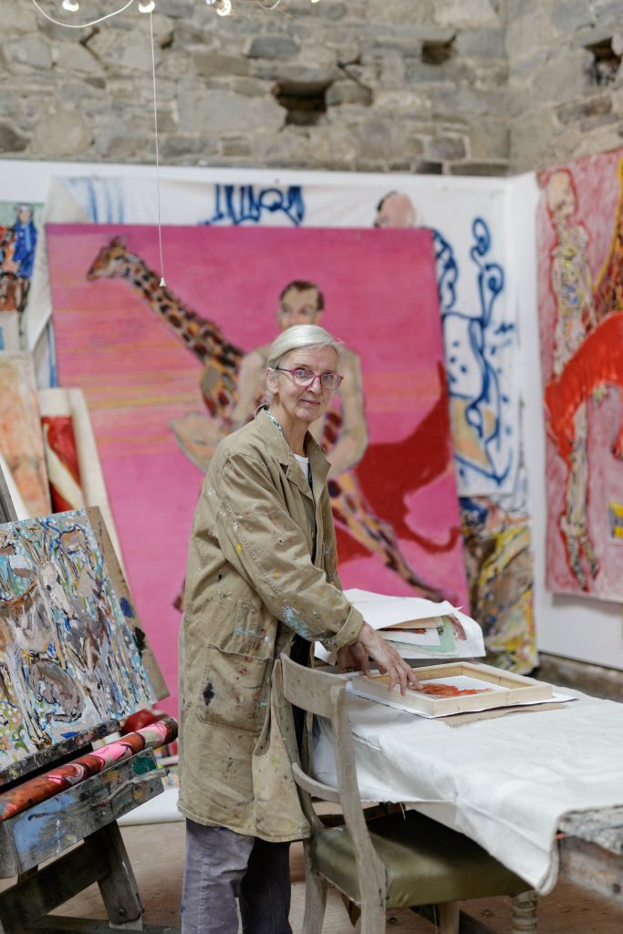 Artist Elizabeth Cope in Studio at Shankill Castle